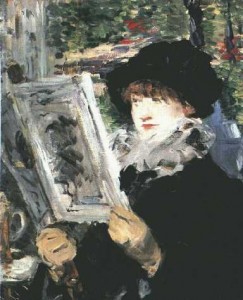Woman reading, painting by Edouard Manet.