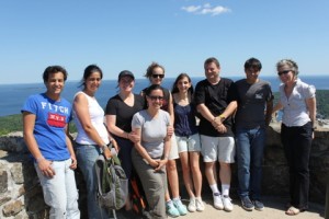 Acadia Center English students on hike up Mount Battie in Camden, Maine.