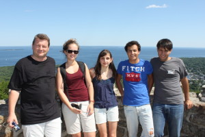 English immersion students enjoying the view from Mt. Battie in Camden, Maine.