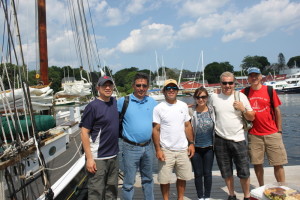 Acadia Center English immersion students on a sailing excursion aboard the schooner Surprise in Camden, Maine.