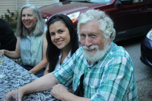 Teacher Tomm Shockey (right) with student Sandra from Colombia (center) and teacher Nancy Killoran (left).