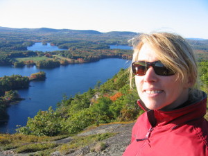 Acadia Center English student from Montreal on excursion at Maiden Cliff in Camden, Maine, USA.