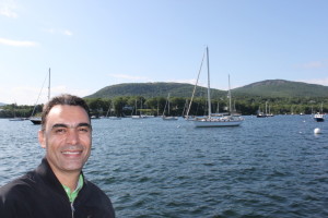 Acadia Center student on board a schooner in Penobscot Bay.