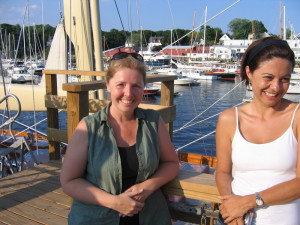 Acadia Center students at Camden harbor.