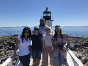 English immersion students visit Marshall Point lighthouse in Port Clyde, made famous in Tom Hanks' film Forrest Gump.